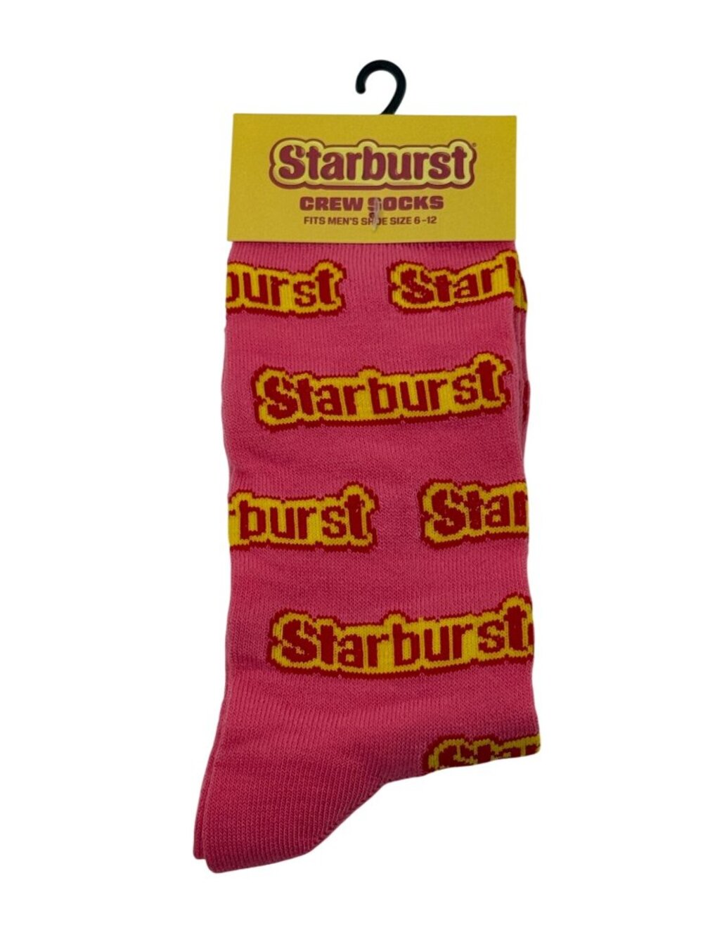 Starburst Crew Socks Men's Size 6-12 Pink Candy Logo Novelty Gift NWT